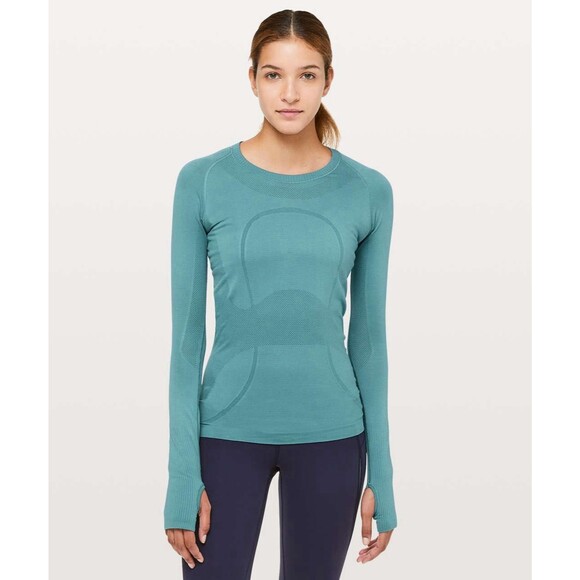 Lululemon Tops - Lululemon Swiftly Tech Long Sleeve Crew. Pacific Breeze. Blue Teal.Womens. Sz 10